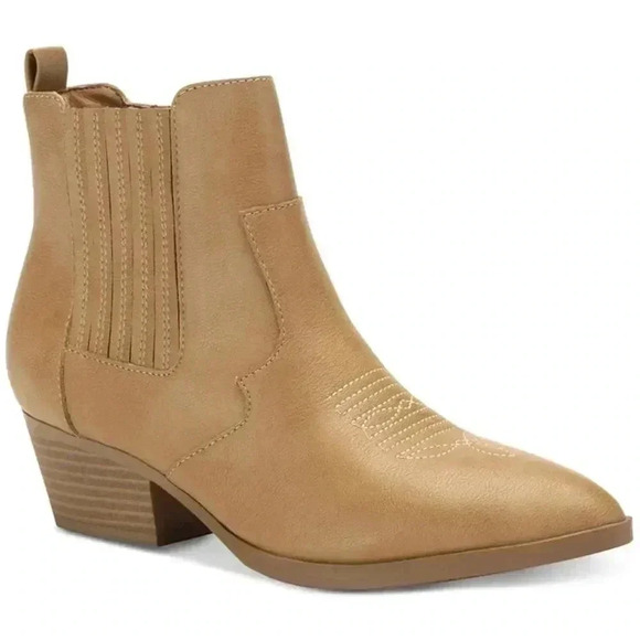 SUN + STONE GRANGERR STRETCH WESTERN ANKLE BOOTS Size 7M - Picture 1 of 14